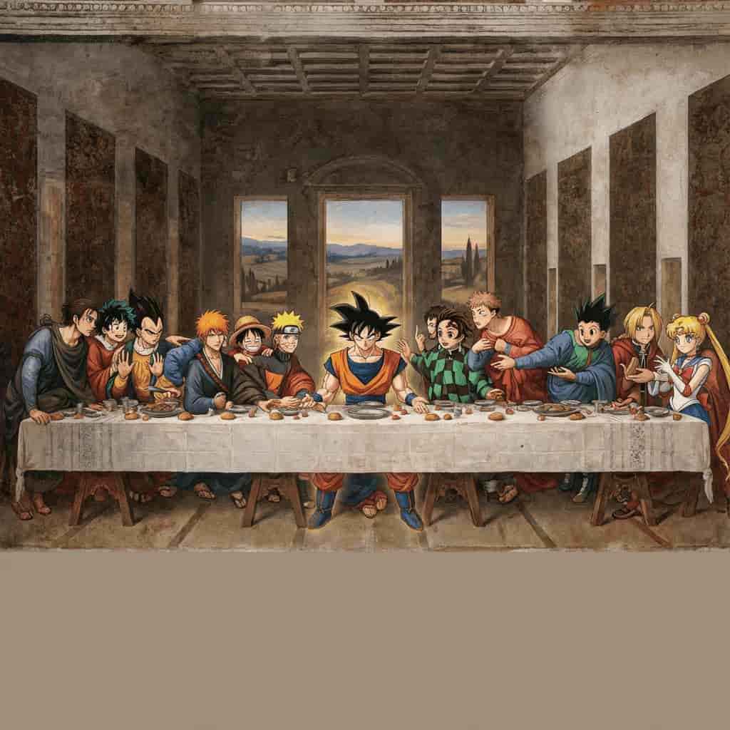 Leonardo da Vinci's 'The Last Supper' composition generated with Nano Banana Ultra AI text to image